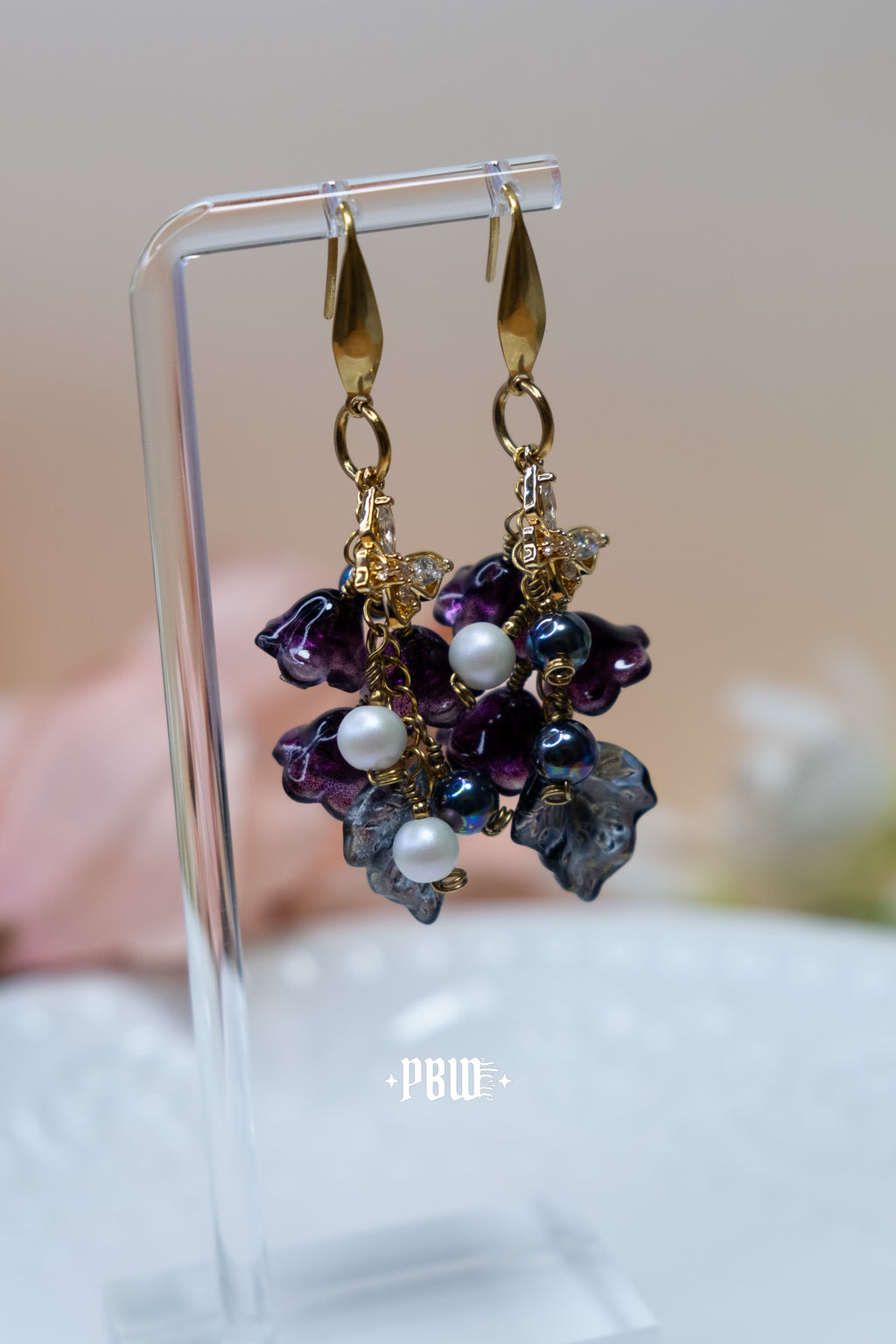 Kolczyki „Tajemniczy rozkwit" - fioletowe